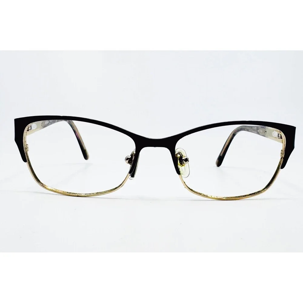 XOXO Eyeglasses Womens Black Gold Cat Eye Tenino 51 16 135